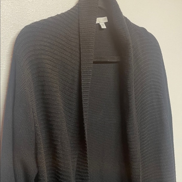 J. Jill Classic Black Long Open Cardigan size Large - Picture 3 of 7